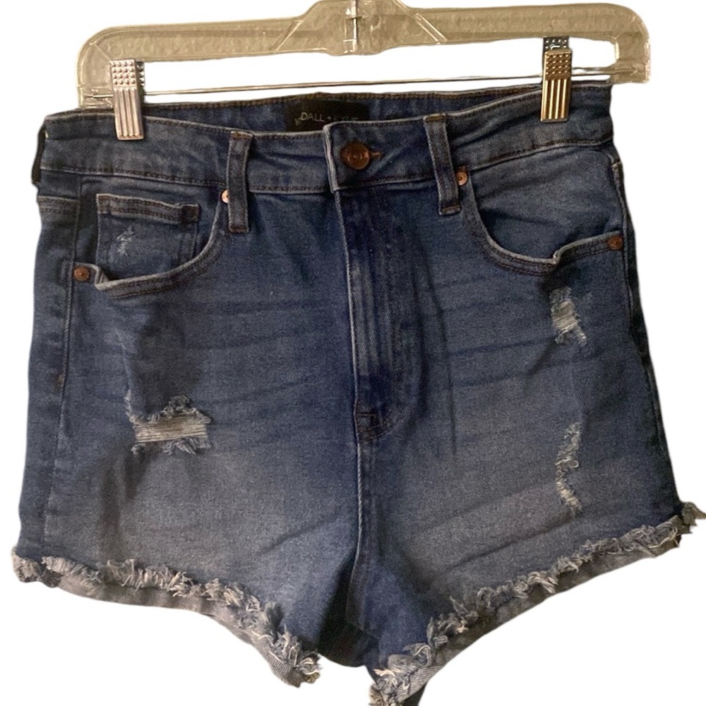 Kendall + Kylie “The Drifter High Rise” Distressed Denim Cut Off Shorts, Size 9